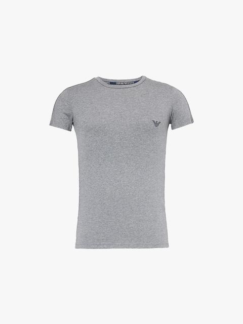 Slim-fit ribbed-trim stretch-cotton jersey T-shirt