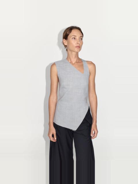 ST. AGNI Asymmetrical Neck Top - Grey Heather