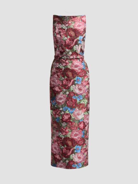 ADAM LIPPES Women's Sarita Floral-Jacquard Column Midi Dress - Ruby Floral