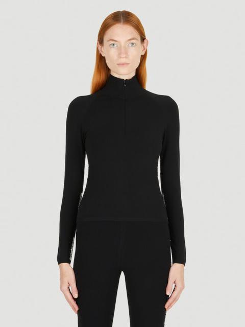 Alexander Wang Jacquard Logo Zip Top in Black