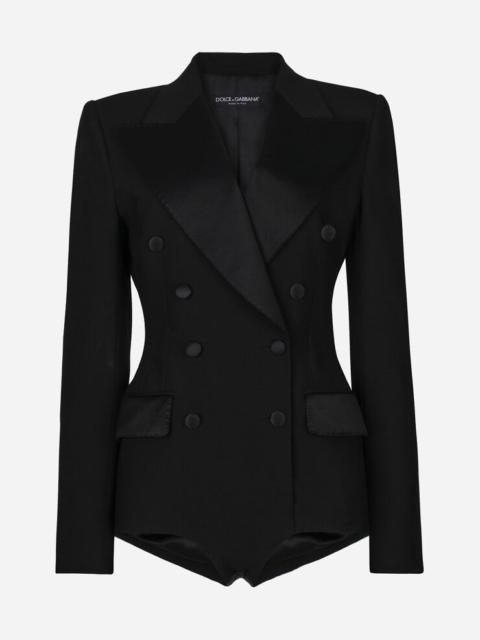 Dolce & Gabbana Double-breasted tuxedo jacket bodysuit