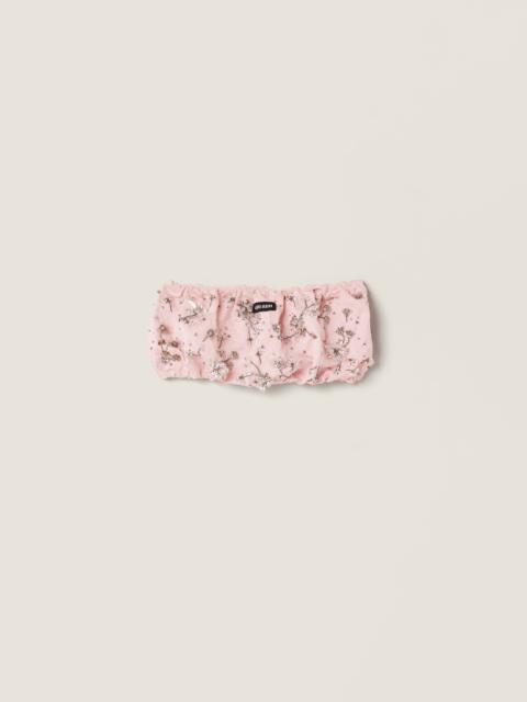 Miu Miu Embroidered duchesse bandeau top
