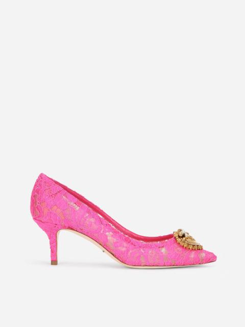 Dolce & Gabbana Taormina lace pumps with Devotion heart