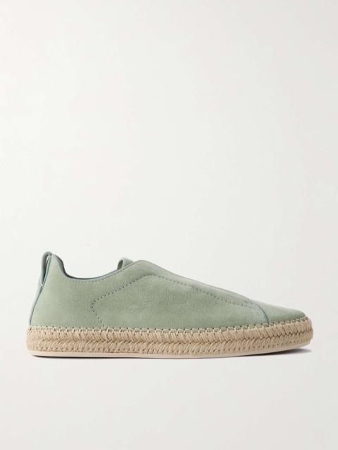 Triple Stitch™ Leather-Trimmed Suede Slip-On Sneakers