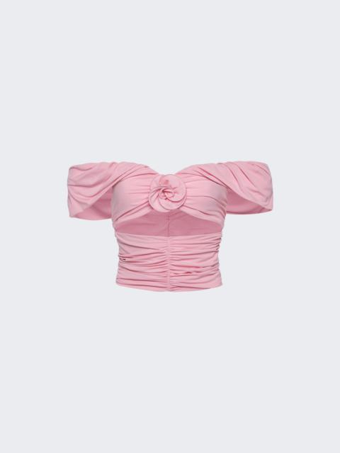MAGDA BUTRYM Wrap Cut Out Blouse Pink
