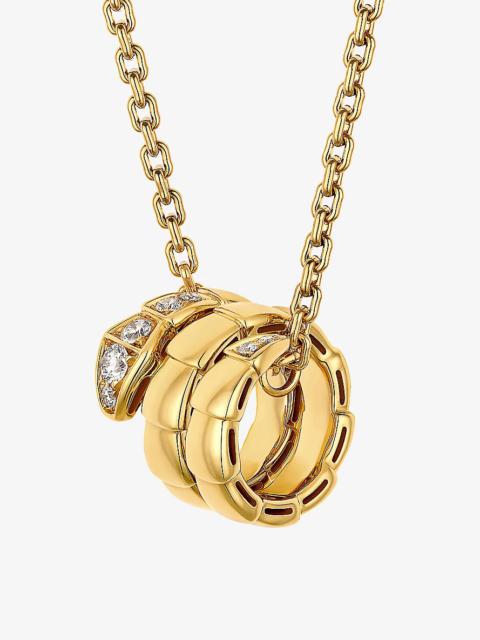 Serpenti Viper 18ct yellow-gold and 0.13ct diamond necklace