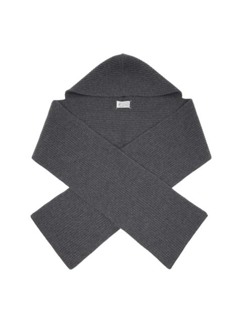 Maison Margiela Gray Wool Hooded Scarf