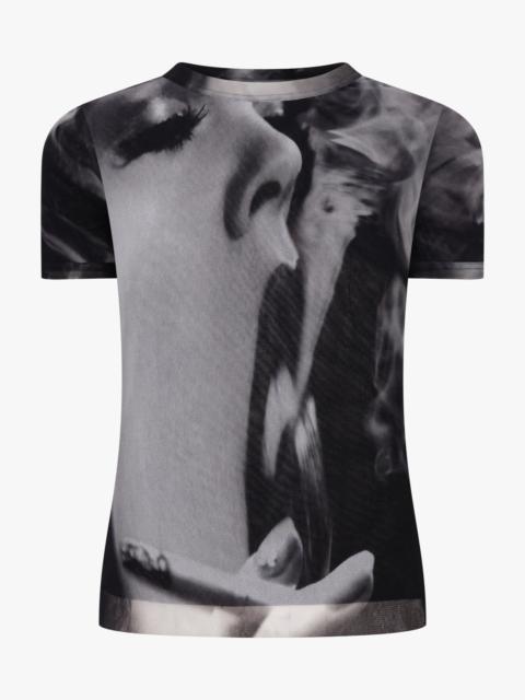 Jean Paul Gaultier SMOKING WOMEN PRINT BABY TOP | BLACK/GREY/WHITE