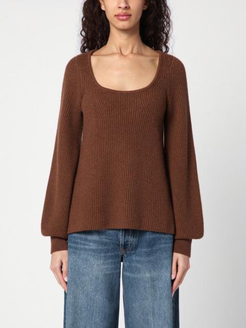 Loulou de Saison Brown ribbed cashmere jumper