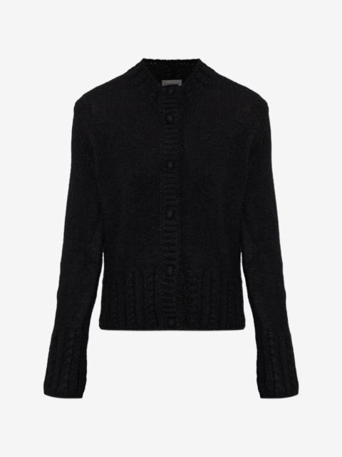 Moncler cable-knit logo-patch cardigan