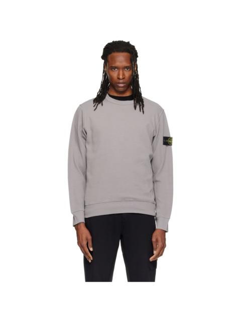 Stone Island Gray 6100017 Organic Cotton Interlock Sweatshirt