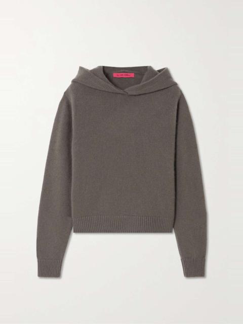 Cropped cashmere hoodie