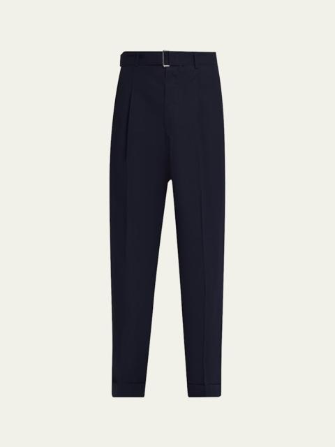 OFFICINE GÉNÉRALE Men's Evan Poplin Belted Wide-Leg Pants