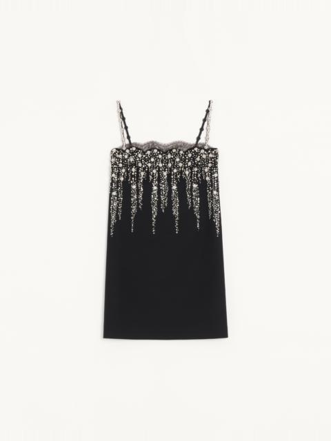 Valentino EMBROIDERED CREPE COUTURE SHORT DRESS