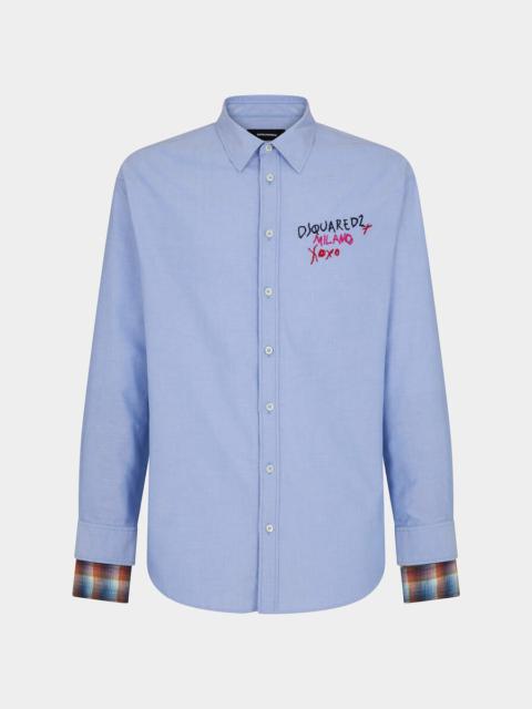 DSQUARED2 LAYERED SLEEVES OXFORD SHIRT