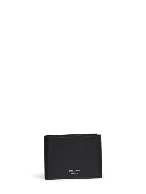 FERRAGAMO Black palmellato calfskin leather Florence classic wallet