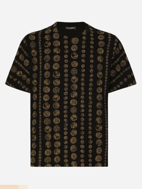 Dolce & Gabbana All-over coin print cotton T-shirt