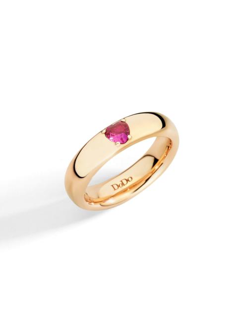 DoDo ROSE GOLD & SYNTHETIC RUBY HEART RING