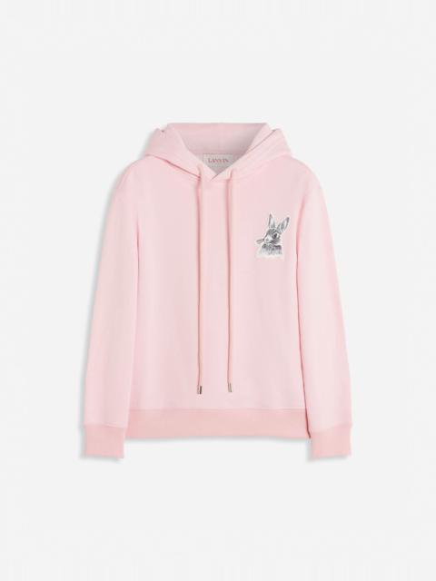 Lanvin CLASSIC FIT PRINTED HOODY IN COTTON FLEECE