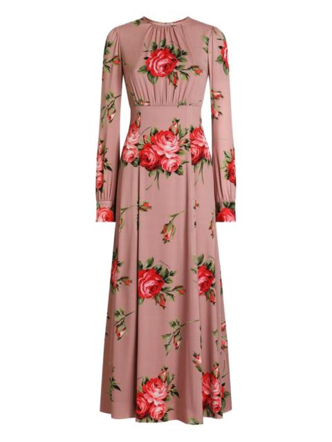 Dolce & Gabbana floral-print long-sleeve midi dress