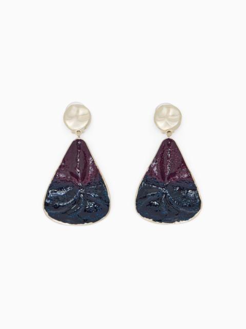 GIORGIO ARMANI EARRINGS IN TIN ALLOY WITH BRASS AND ENAMEL