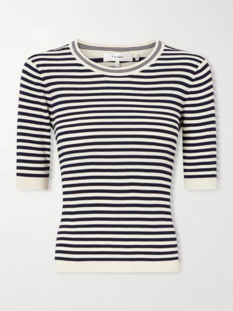 FRAME Striped Cotton-blend T-shirt