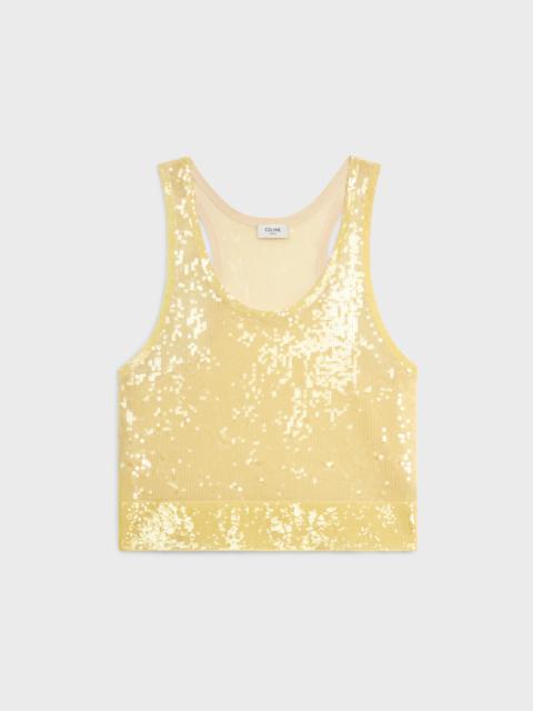 CELINE EMBROIDERED TANK TOP IN SILK