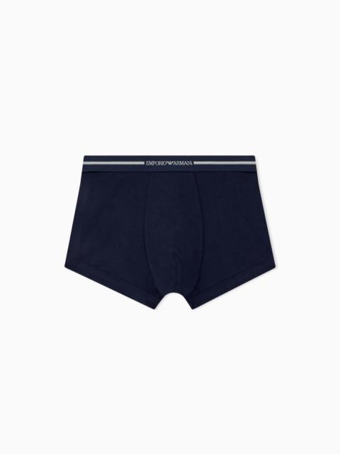 EMPORIO ARMANI TRUNKS IN COTTON JERSEY WITH AN ELASTICATED WAISTBAND