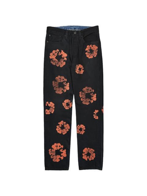 DENIM TEARS Levi's 501 The Cotton Wreath Logo Jeans "Black / Red / Clay" DT611