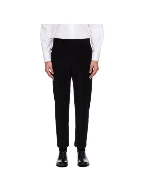 Thom Browne Black Narrow Wale Corduroy Tapered Chino Trousers
