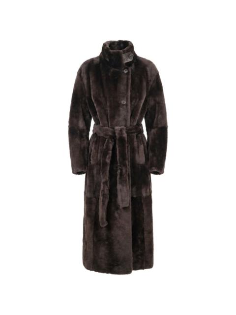 Brunello Cucinelli belted shearling coat