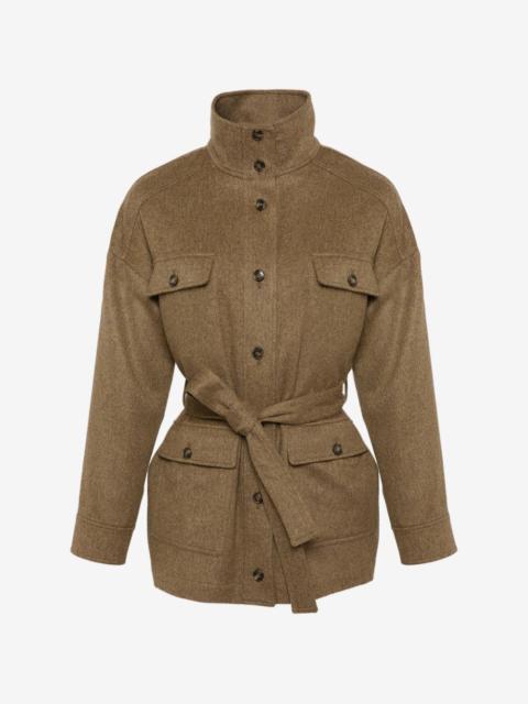 Yves Salomon button belted cashmere jacket