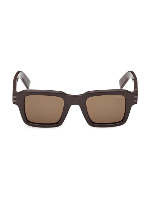 ZEGNA Men's 48MM Square Sunglasses - Dark Brown