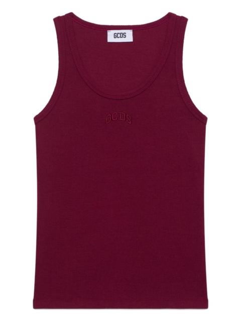 GCDS logo-embroidered tank top