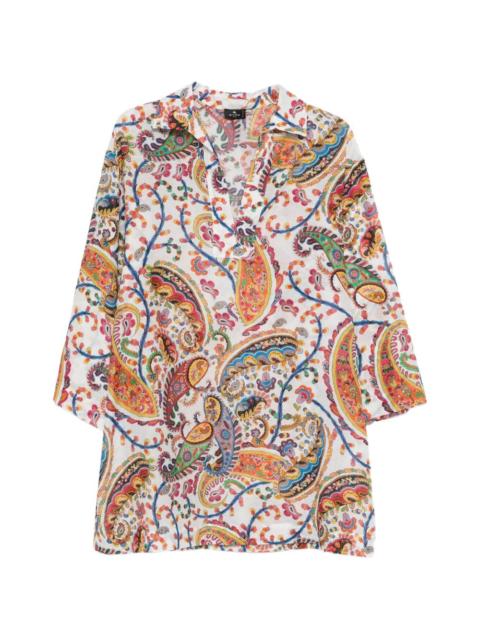 Etro paisley V-neck mini dress