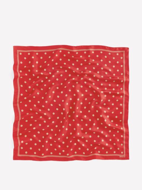 BODEN Elisabeth Silk Square Scarf-Red, Camel Spot