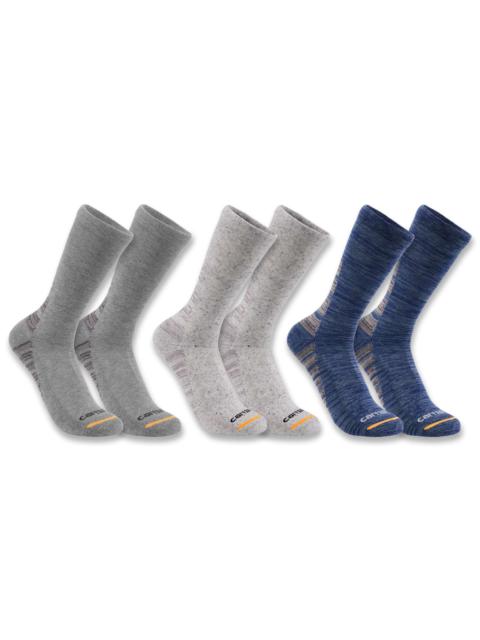 Carhartt Midweight Synthetic-Cotton Blend Crew Sock 3-Pack