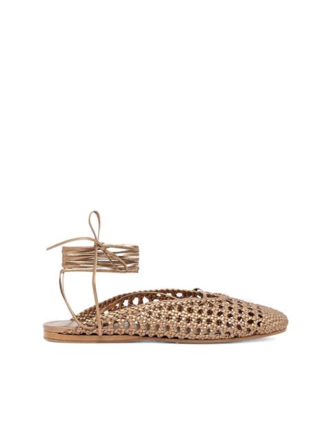 forte_forte woven lace-up flats