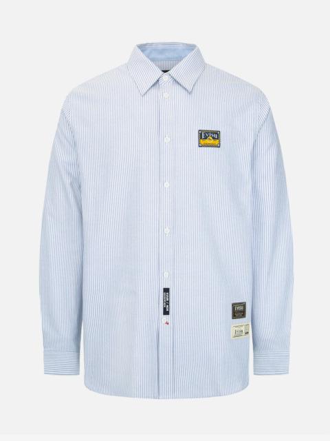 EVISU DAICOCK INSERT STRIPED OXFORD SHIRT