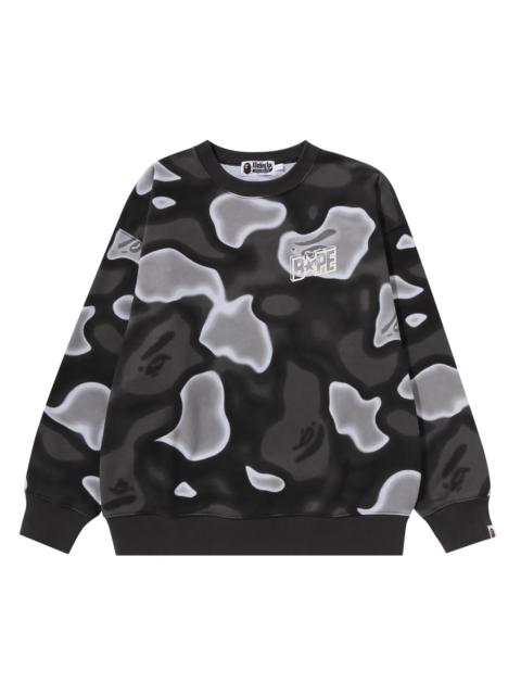 A BATHING APE® BAPE Liquid Camo Sta Relaxed Fit Crewneck Sweat 'Black'