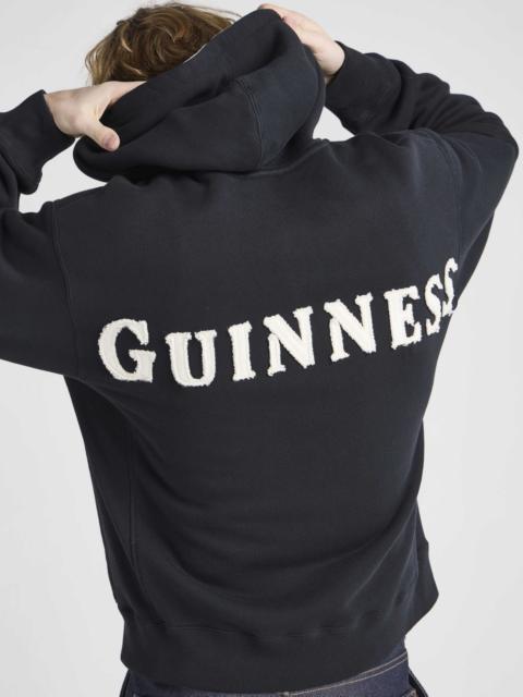 JW Anderson Unisex JW ANDERSON X GUINNESS HOODED SWEATSHIRT IN WASHED BLACK