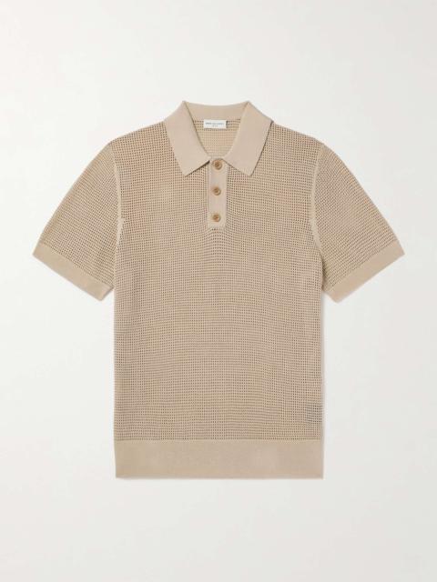 Pointelle-Knit Polo Shirt