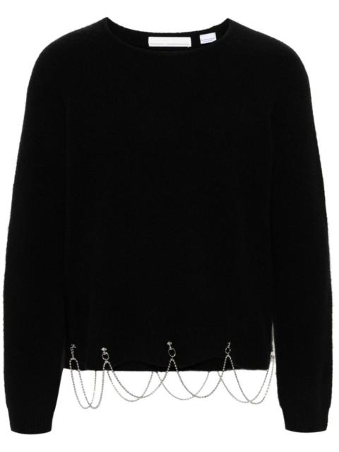 RANDOM IDENTITIES long-sleeved chain-embellished jumper