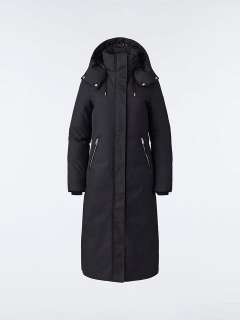 MACKAGE KELSIE Long twill down coat with hood for ladies