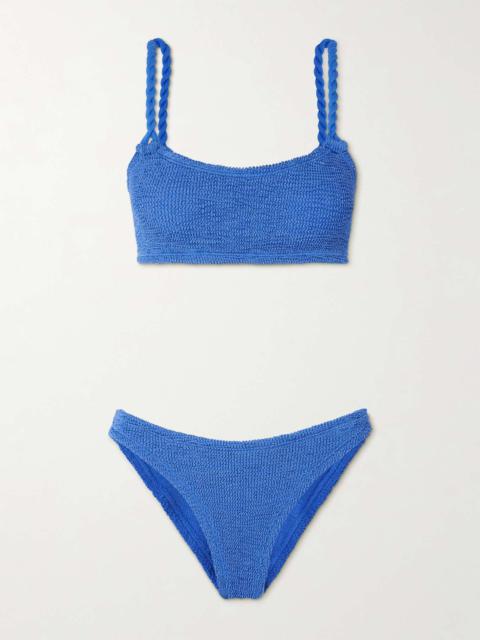 Phoebe twisted seersucker bikini Blue