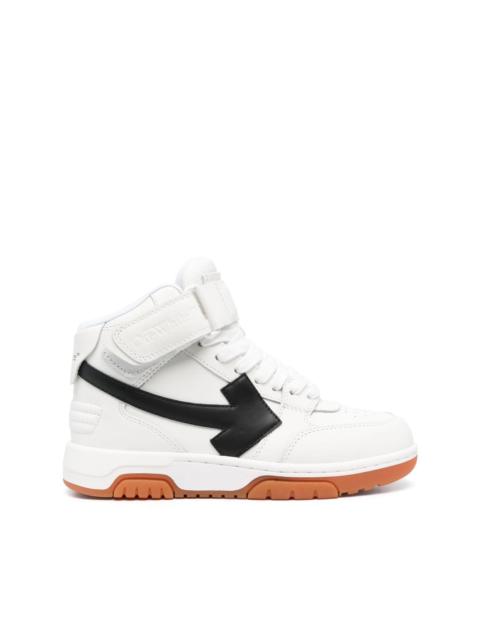 Off-White logo-patch leather sneakers