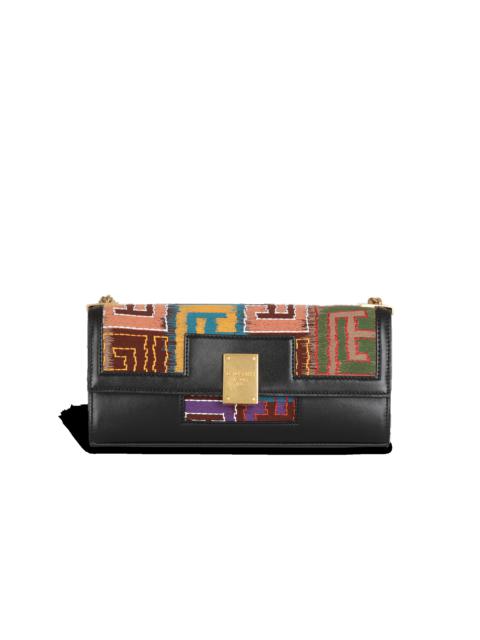 Balmain Multicolor Balmain monogram needlepoint 1945 clutch bag