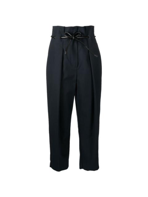drawstring high-waisted trousers