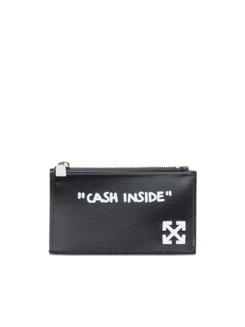 Off-White zipped card holder