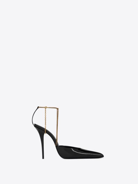 claw slingback pumps in patent leather